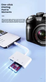 compact USB-C OTG card reader compatible with iPhone 15 and Android