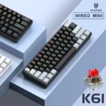 APAYADO K61 mini mechanical keyboard showing wired USB connection