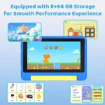 URAO kids tablet side view showing slim design and ports