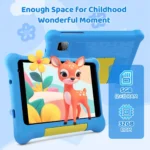 Close-up of dual cameras on kids learning tablet