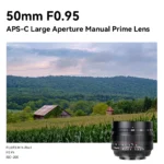 7artisans 50mm f0.95 lens mounted on mirrorless camera