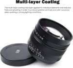 Close-up of 7artisans 50mm f0.95 lens focusing ring