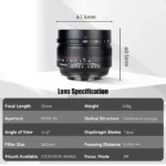 7artisans 50mm f0.95 lens with filter attached