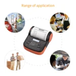 Portable Bluetooth thermal printer with USB cable and accessories