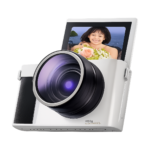 88MP 8K mirrorless camera front view with lens cap