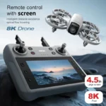 8K Mini drone with integrated 4.5 inch FPV remote control screen