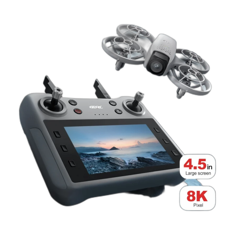 8K Mini drone with integrated 4.5 inch FPV remote control screen