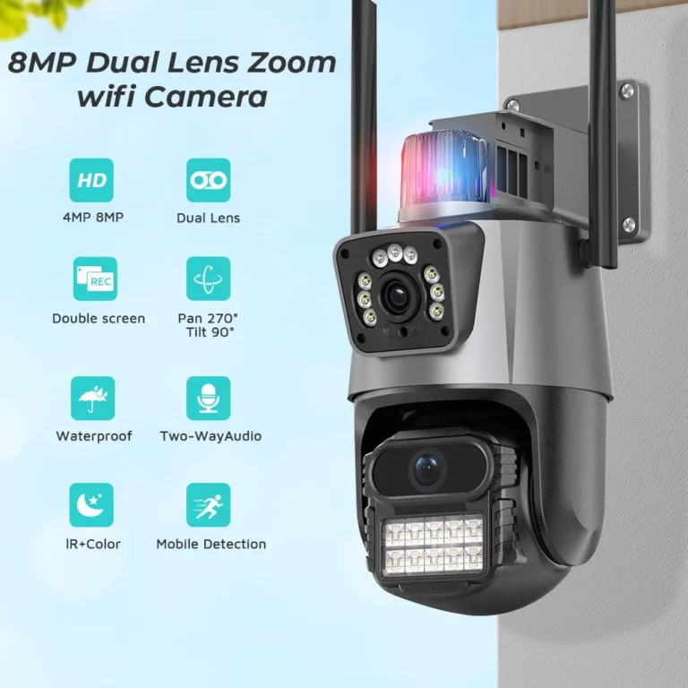 Dual screen live view on app for 8MP 4K WiFi PTZ camera