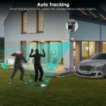 Close-up of dual lenses on 8MP WiFi PTZ security camera