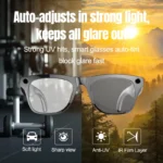 Close-up of camera lens on AI Smart 8K Bluetooth sunglasses