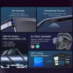 Side angle of 2026 men's AI Smart Glasses with modern square frame