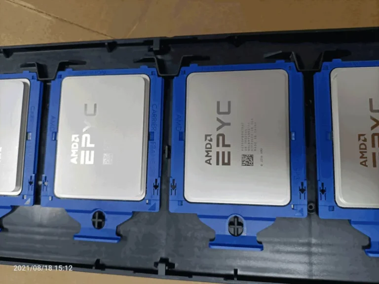 Close-up of AMD EPYC 7551P processor installed on Supermicro H11SSL-i motherboard