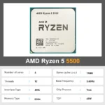 AMD Ryzen 5 5500 CPU top label detail