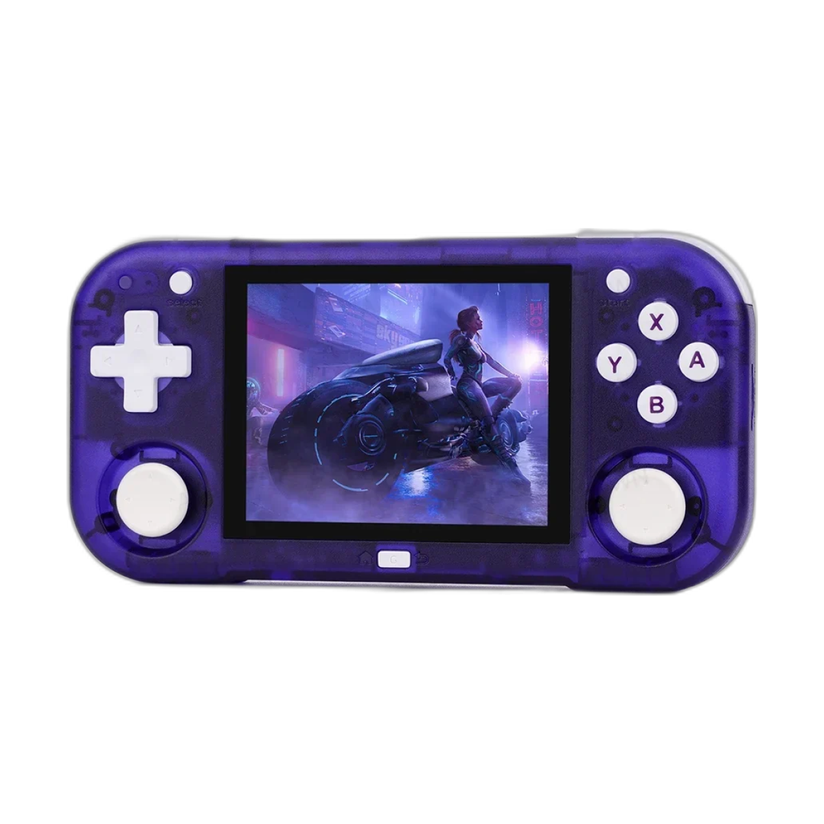 AMPOWN Mini Zero 28 Handheld Game Console 2.8” IPS Screen AllWinner A133P CPU Android OS Wifi MAGICX ZERO28 Video Player Gifts-bg-clean AMPOWN Mini Zero 28 handheld game console purple front view