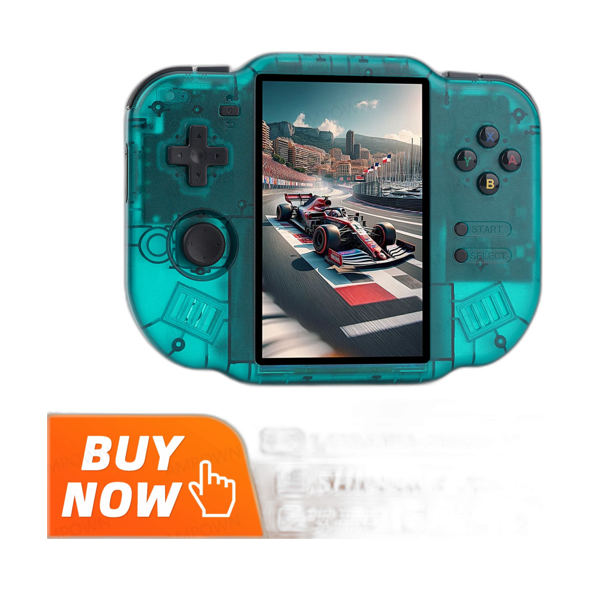 AMPOWN ZERO 40 Video Game Console 4” IPS Multi-touch Screen Android A133P Support Wifi Bluetooth Vibration Motor Magicx Zero40-bg-clean AMPOWN ZERO 40 handheld gaming console front view with 4 inch IPS screen