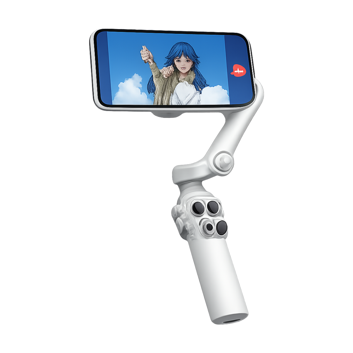 AOCHUAN Smart X2 Handheld Gimbal 3 Axis Stabilizer Built-in 20cm Extension Rod LED Display Phone Holder For iPhone Smartphone-bg-clean-bg-clean AOCHUAN Smart X2 handheld 3-axis gimbal with built-in extension rod and LED display