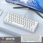 APAYADO K61 mechanical keyboard close-up of RGB backlit keys