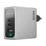 ASOMETECH 100W GaN fast charger front view with digital display