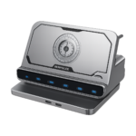 ASOMETECH 160W 7-in-1 USB C charging station with wireless charger front view