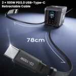 Top view of ASOMETECH fast charger showing multiple output ports