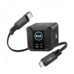 ASOMETECH 300W GaN USB Charger Station with LED display and retractable USB-C cables