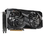 Side view of ASROCK RX 6700 XT triple-fan cooling design