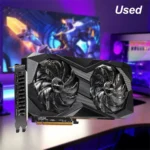 Close-up of ASROCK RX 6700 XT power connectors and ports