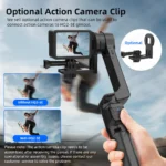 Folded AXNEN HQ2 smartphone stabilizer with integrated tripod
