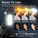 AXNEN Q19 AI 360° Face Tracking Gimbal with Fill Light - Image 4