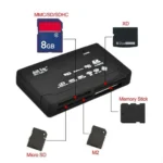 Side view of multi card reader for SD and CF cards