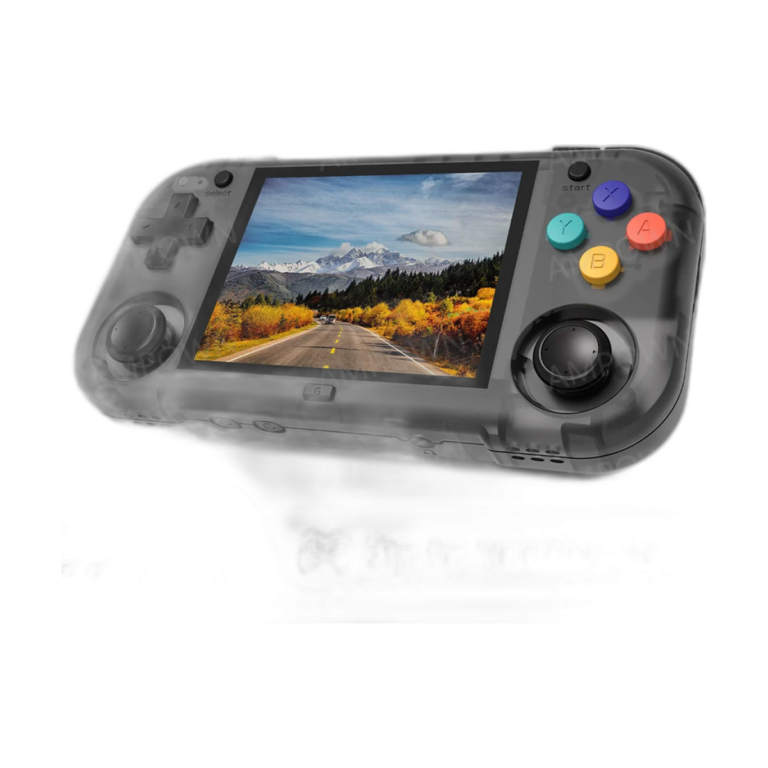 Ampown XU MINI M handheld retro game console front view with orange case