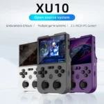 Side angle of Ampown XU10 portable game console in purple