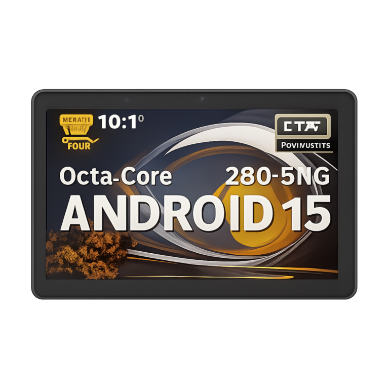 Android 15 tablet with 10-inch IPS display and AI smart speaker charging dock