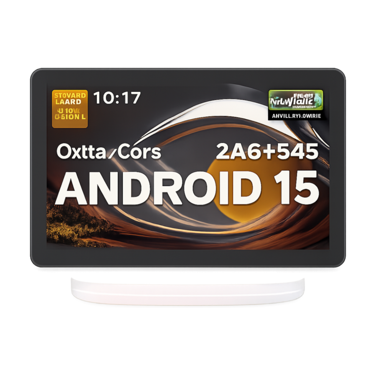 Android 15 tablet with 10-inch IPS display and AI smart speaker charging dock