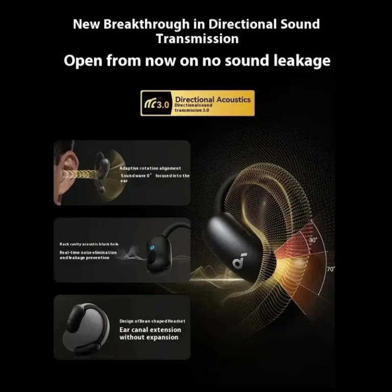 Close-up of Anker Aerofit 2 earphones showing ear hook design