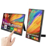 Side profile of Anmite 15.6 inch portable monitor with HDMI and USB-C ports