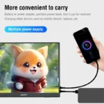 Anmite portable monitor displaying gaming content in HDR mode