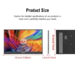 Anmite 15.6 inch HDR portable monitor setup with laptop and gaming console