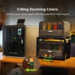 Close-up of Anycubic Kobra S1 Combo printer CoreXY structure and touchscreen