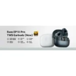 BASEUS Bowie E19 earbuds displayed with replaceable ear pads set