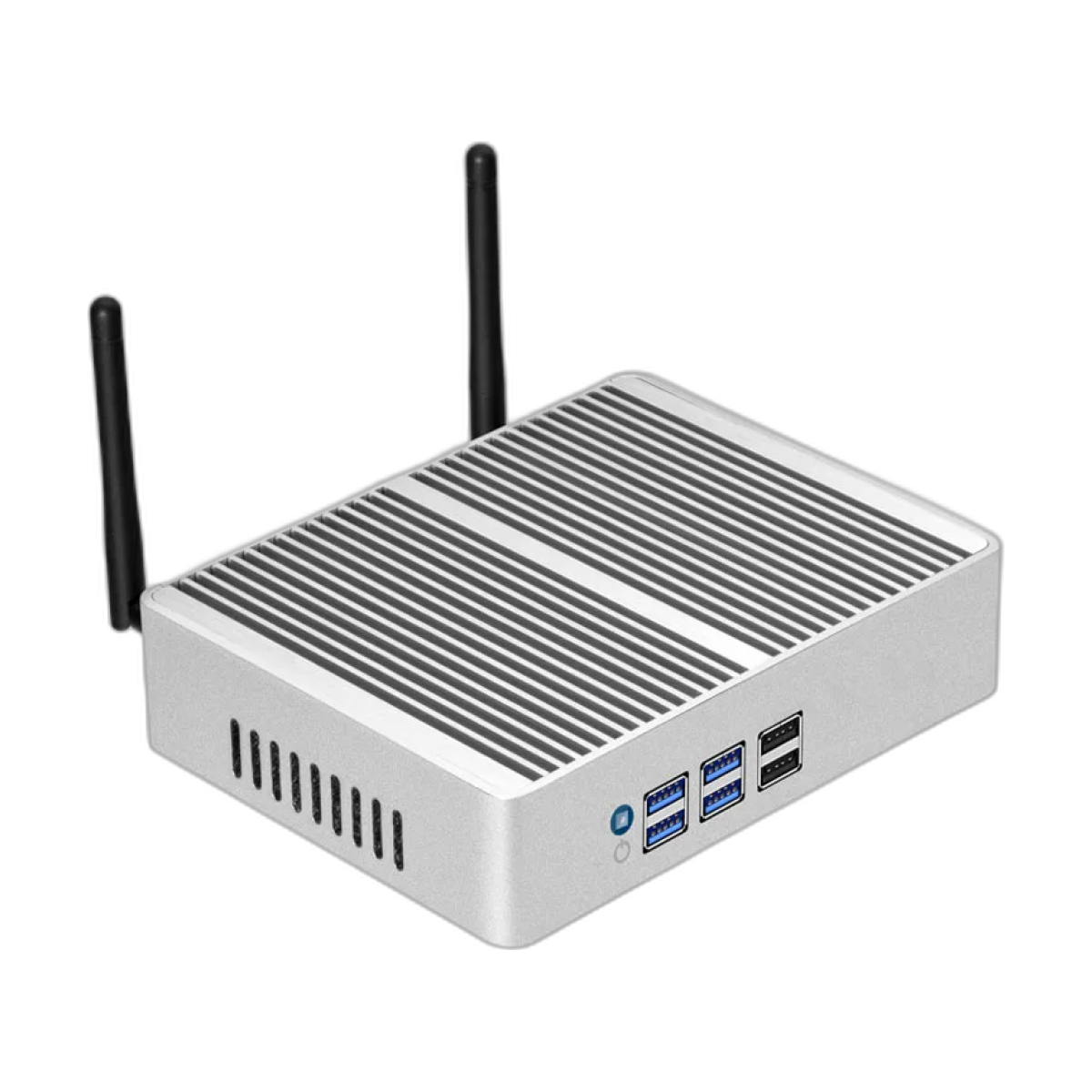 BEBEPC Mini PC with Inter Core i7-4500U/i5-5300U Barebone Kit Support WiFi Linux Compact Computer for Industrial Win10Pro Ready-bg-clean BEBEPC Mini PC front view with Intel Core i7/i5 processors