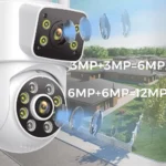 BESDER 12MP PTZ WiFi camera showing pan and tilt features