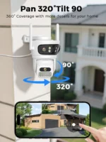 Close-up of BESDER PTZ Wifi camera showing lens and housing