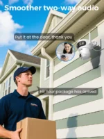 BESDER PTZ Wifi camera demonstrating 355 degree pan and 90 degree tilt