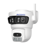 BESDER 12MP PTZ Wifi Camera with triple lenses and 180 degree wide angle view