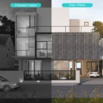 Back view of BESDER 4K PoE dome camera showing Ethernet port