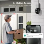 BESDER 4MP PTZ camera with waterproof lid and mounting accessories