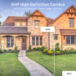 Close-up of BESDER 5MP IP camera lens and microphone