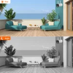 Back connectors and mounting bracket of BESDER 8MP IP camera