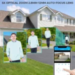 Side view of BESDER 8MP IP camera with metal housing